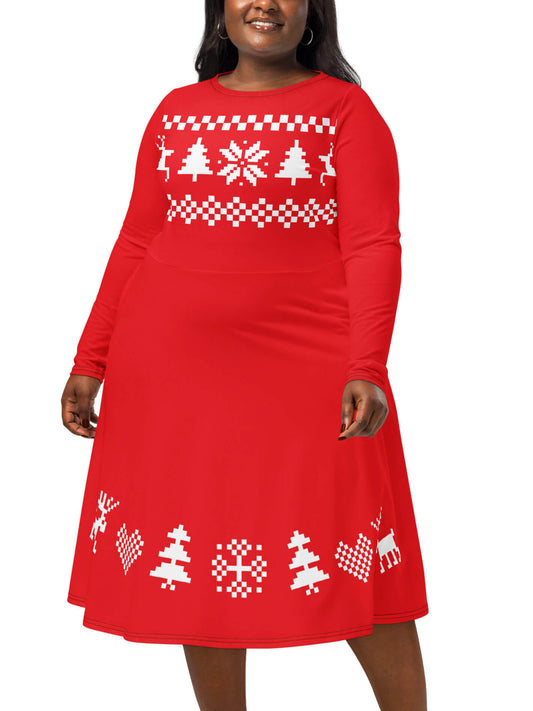 Plus size Mrs Claus Christmas dress.