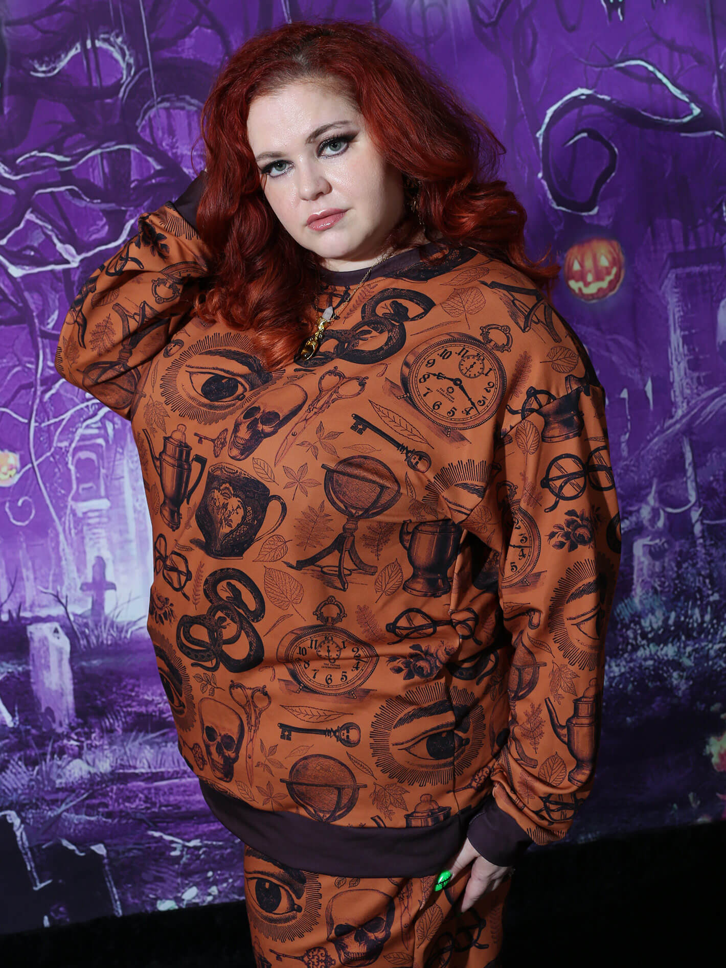 Plus size academic goth sweatshirt.