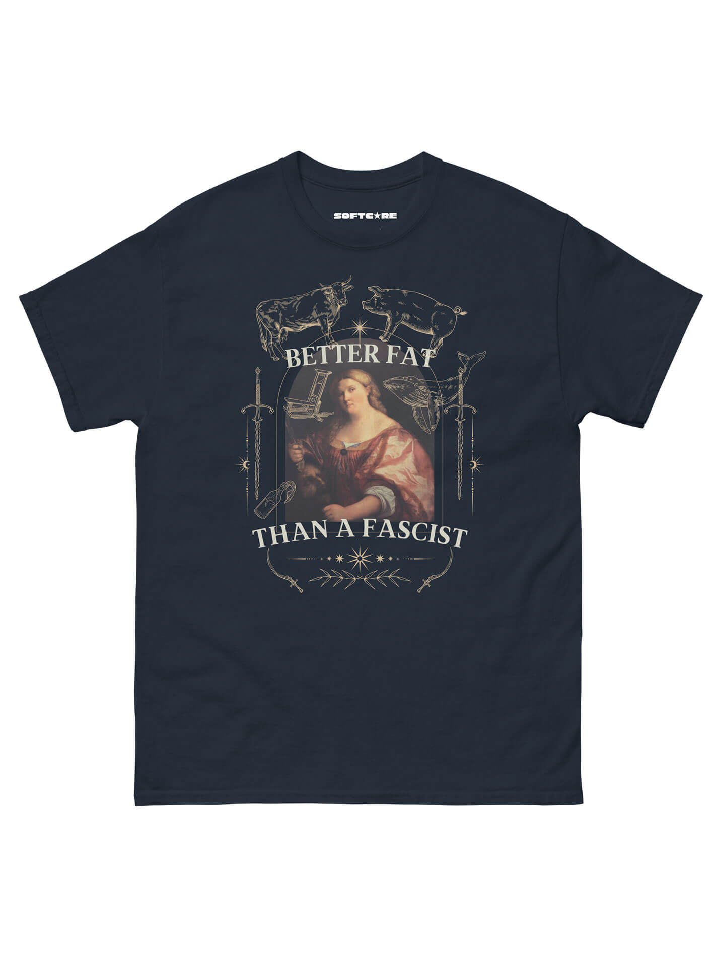Plus size anti fascist leftist graphic tee.
