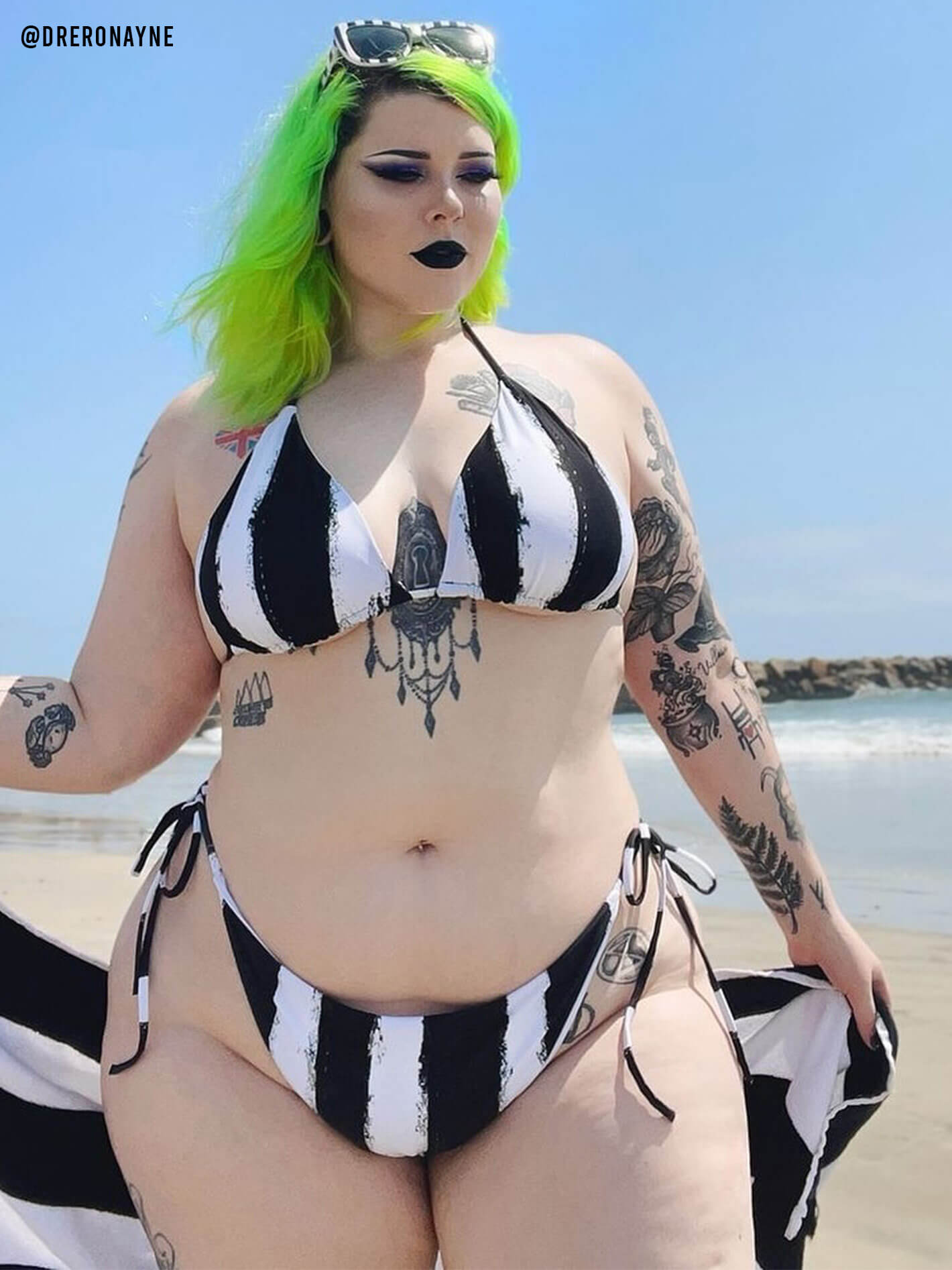 Plus size beetlejuice string bikini.