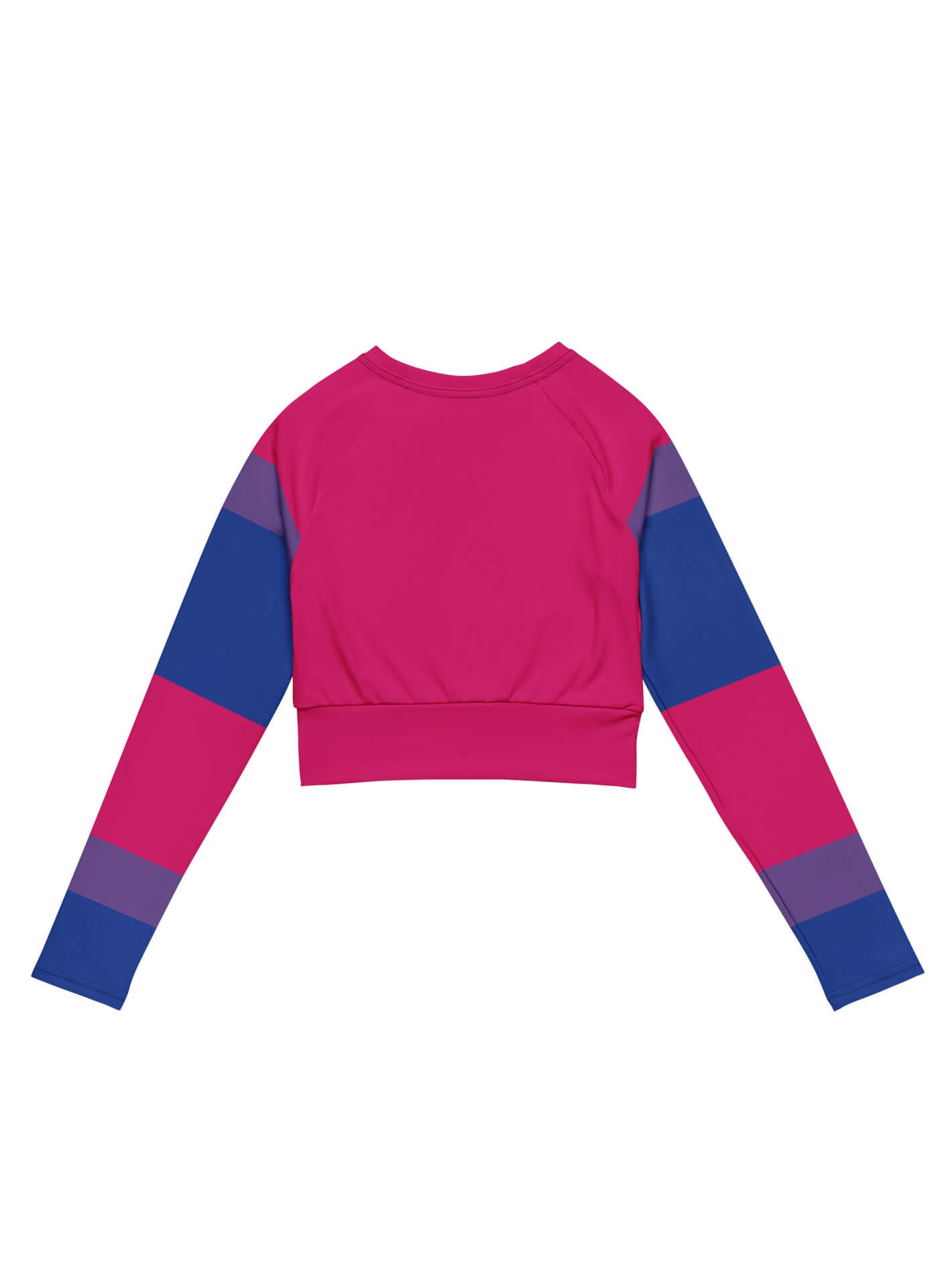 Plus size bisexual pride crop top.