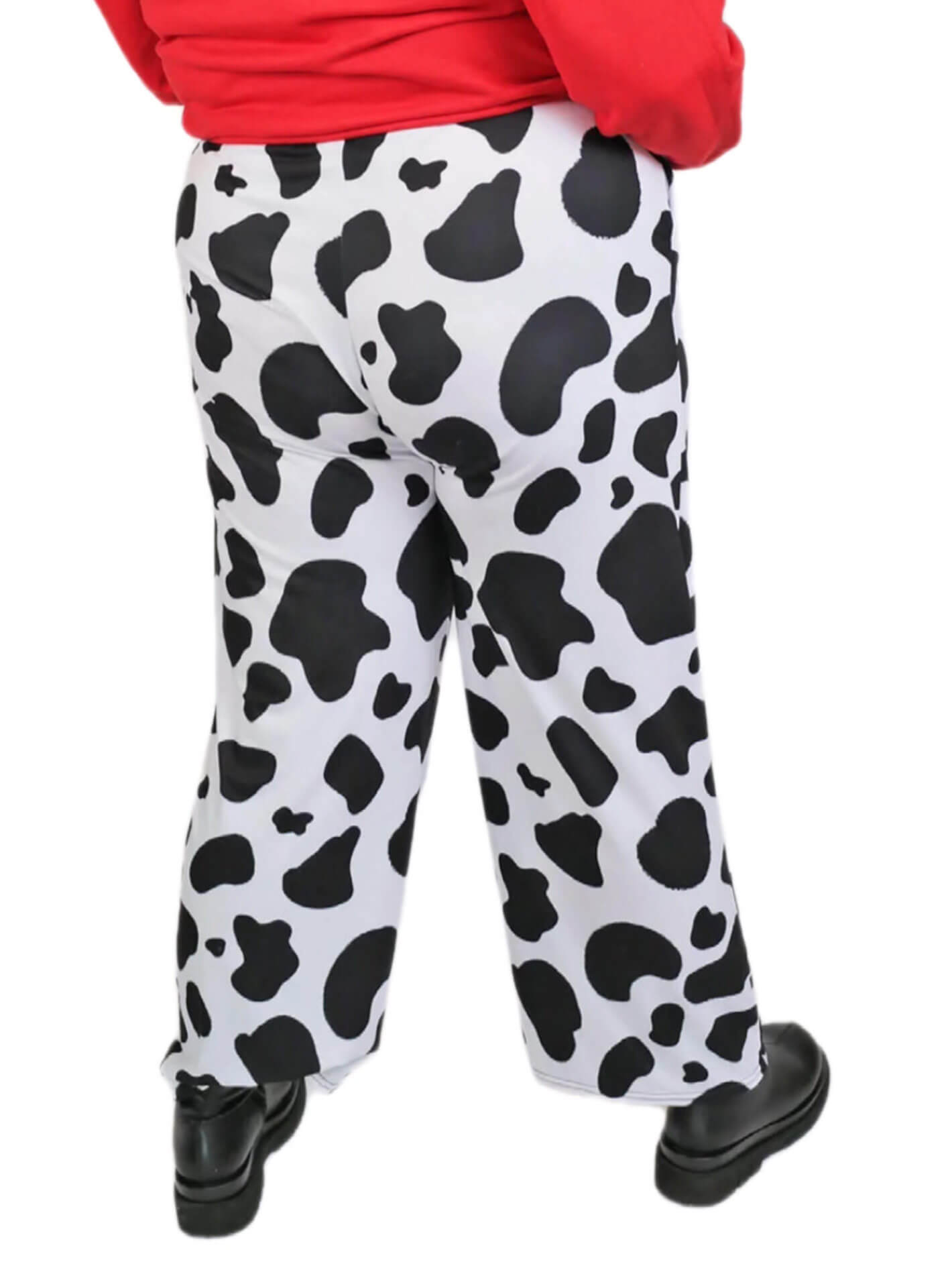 Plus size cow print wide leg pants.