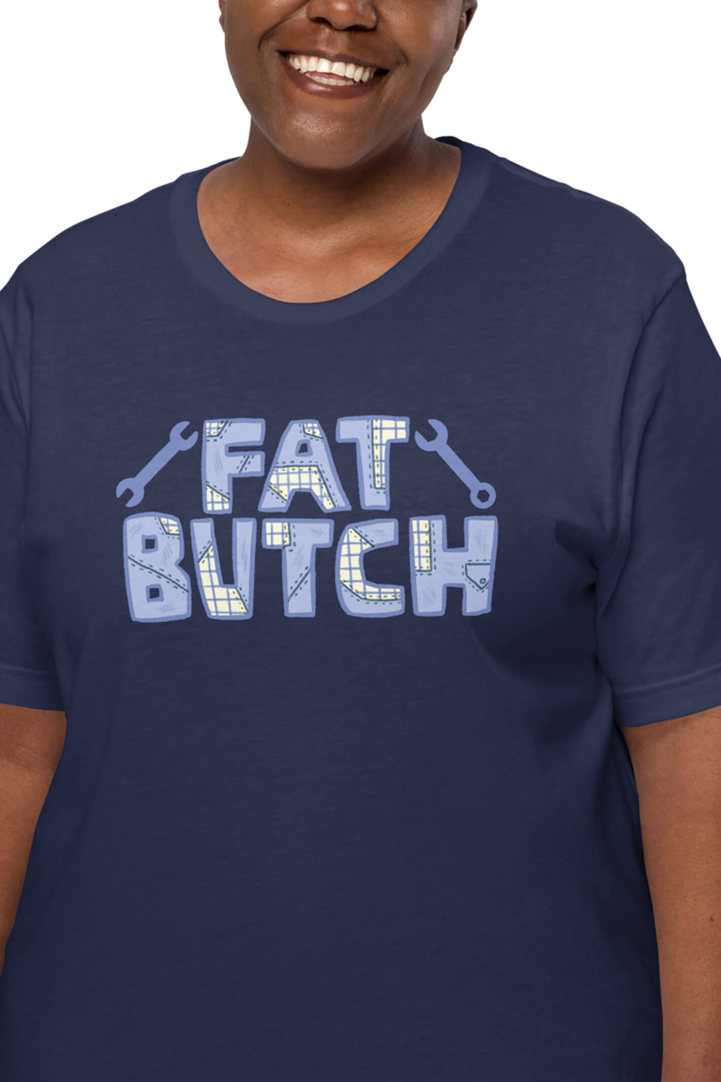Plus size fat butch graphic tee.