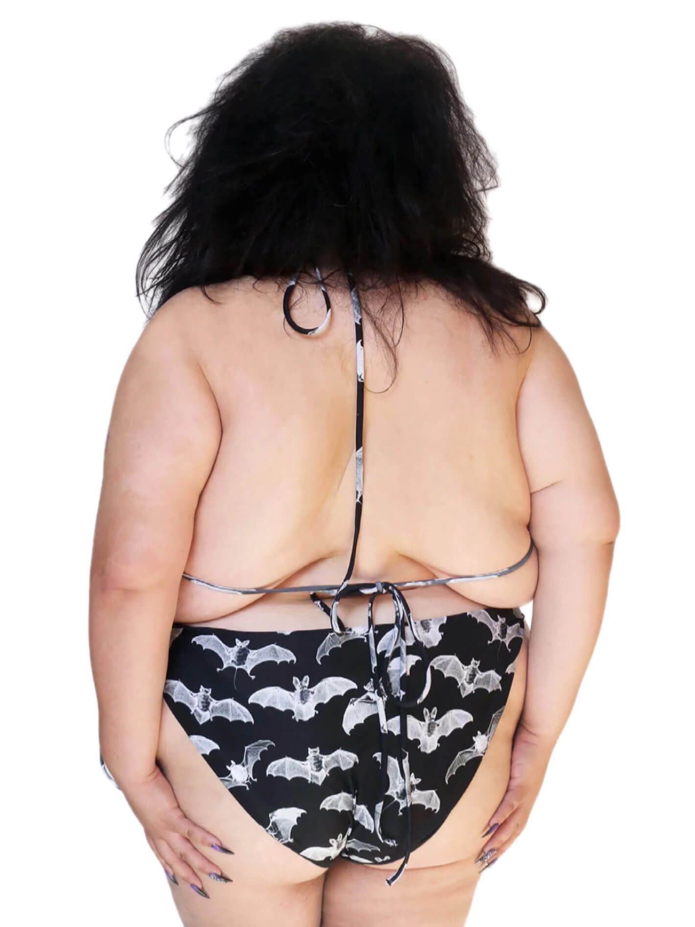 Plus size goth batty bikini.