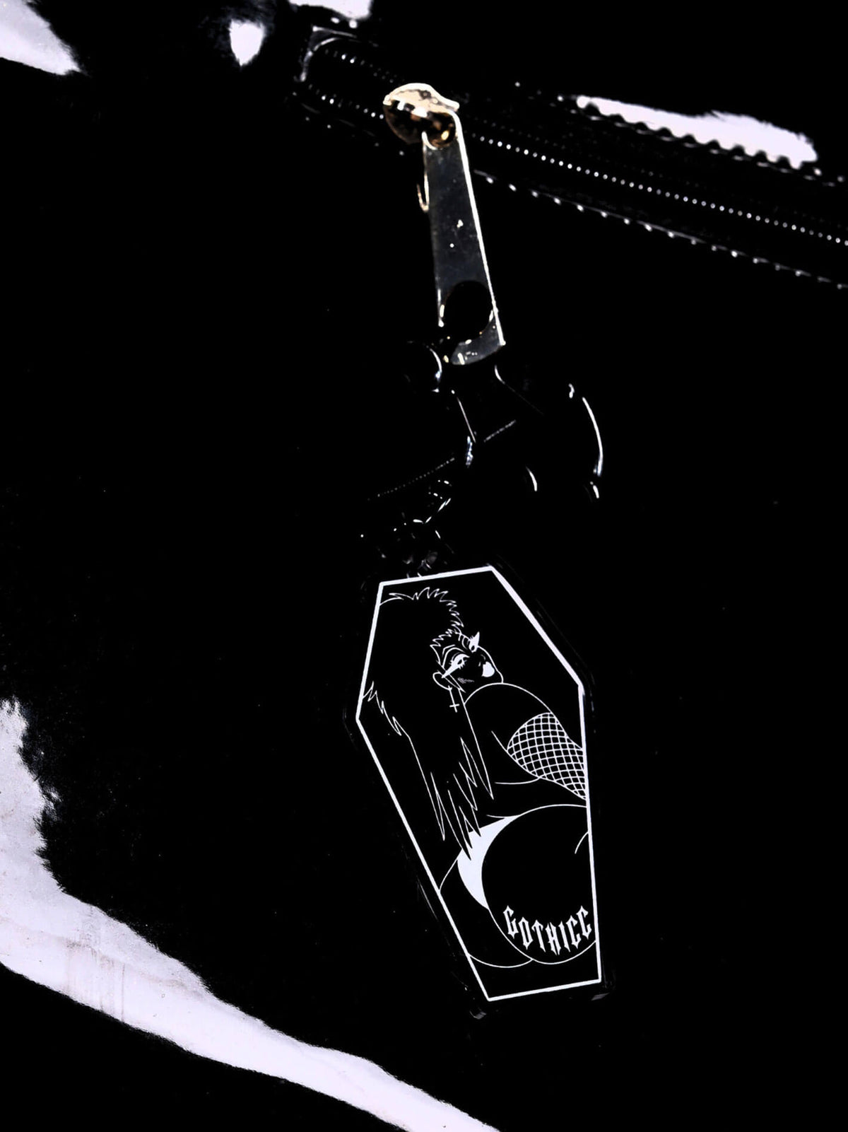 Plus size gothicc goth keychain.