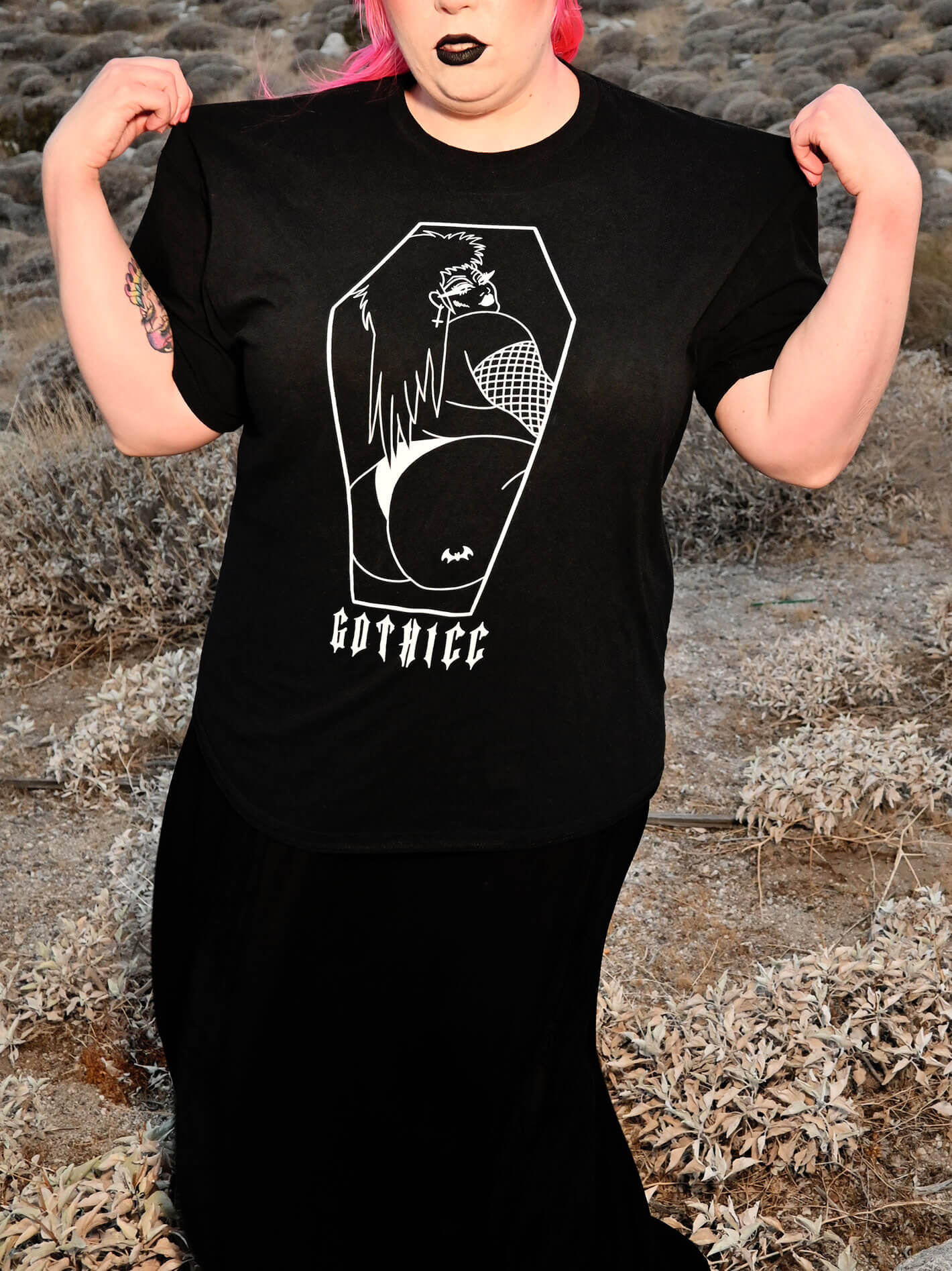 Plus size gothicc graphic tee.