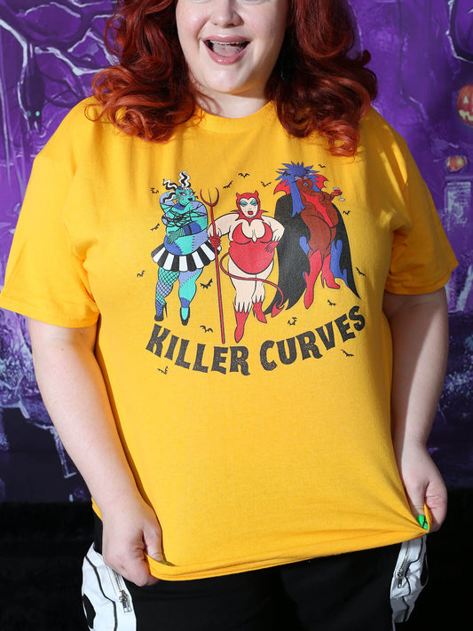 Plus size killer curves Halloween babe t-shirt.