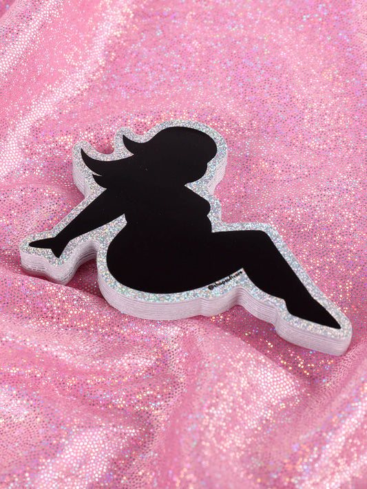 Plus size pinup mudflap sticker.
