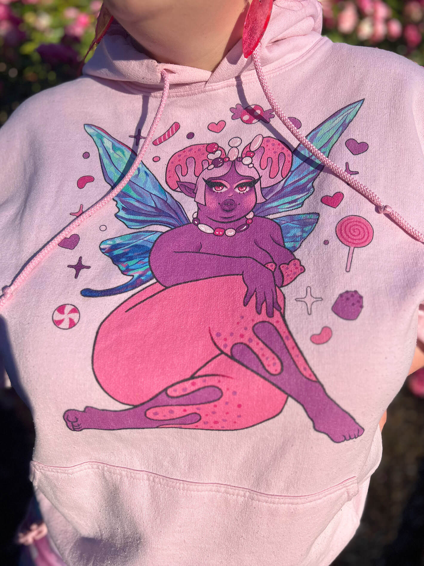Plus size pink fairy hoodie.