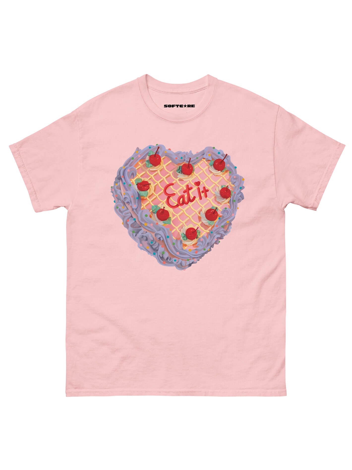Plus size pink vintage cake t-shirt.