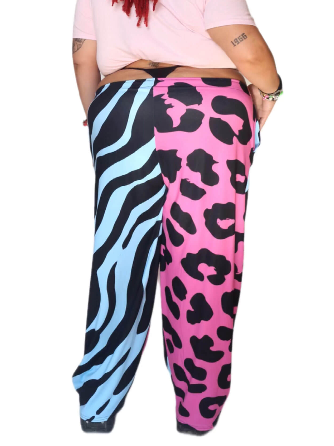 Plus size punk maximalist pants.