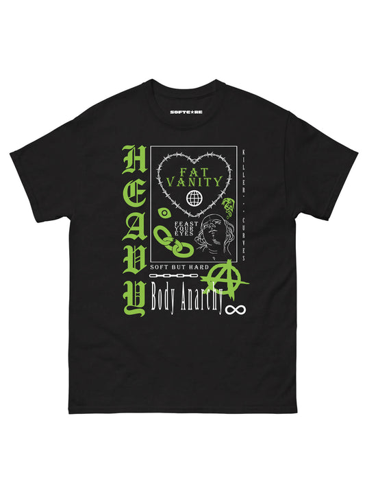 Plus size punk streetwear black t-shirt.
