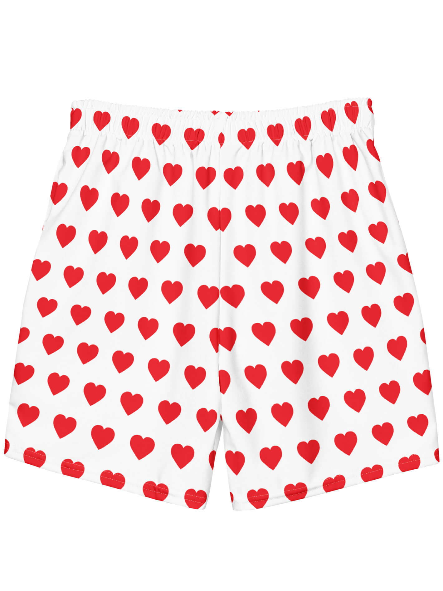 Plus size red heart print Valentine shorts.