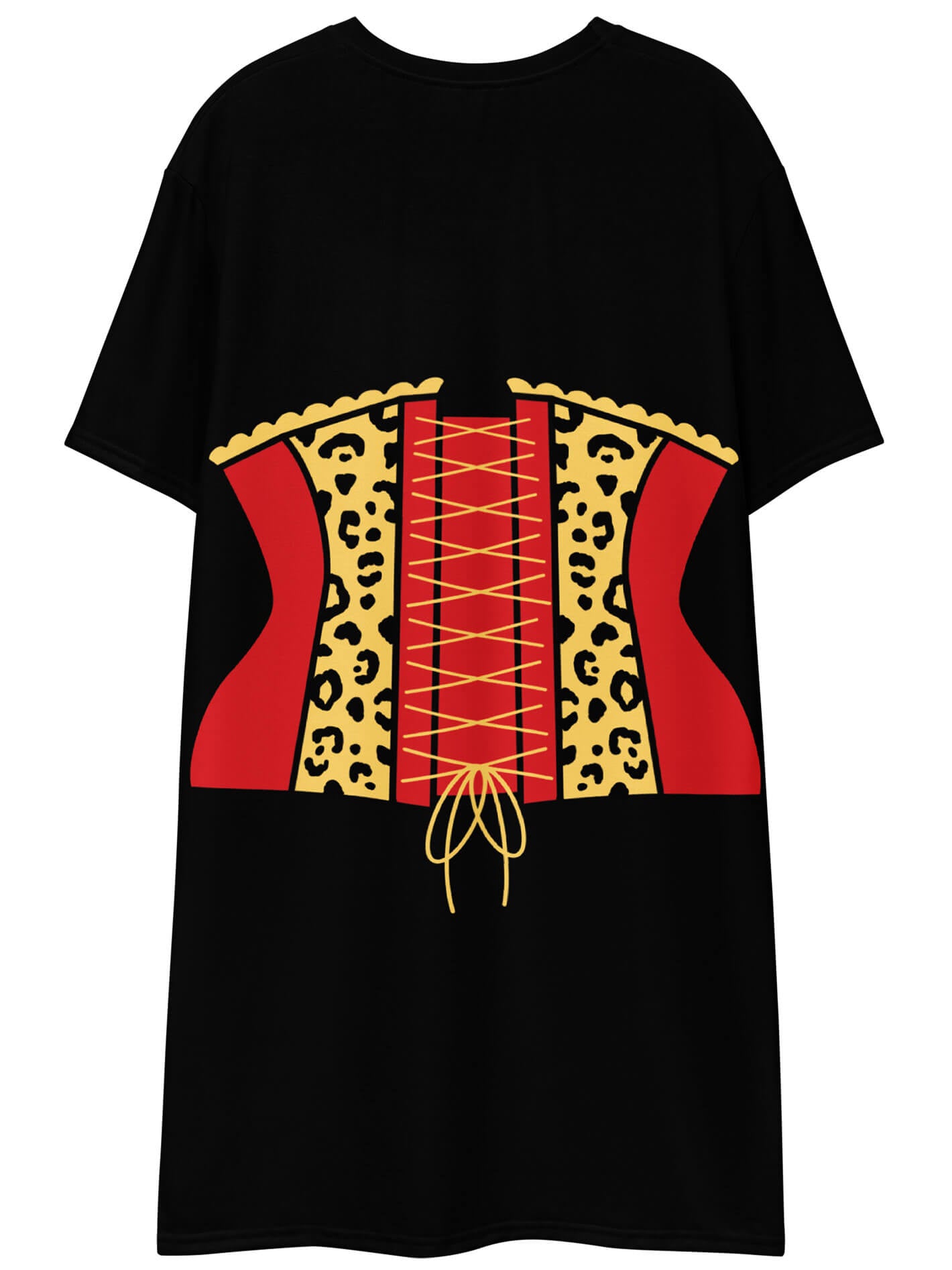 Plus size leopard corset dress.