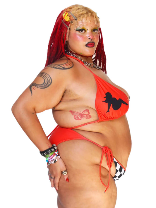 Plus size rockabilly pinup bikini.