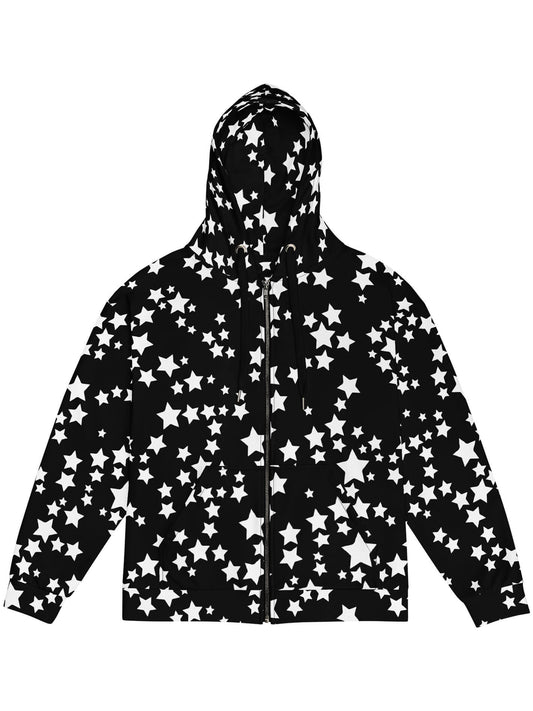 Plus size star pattern hoodie.