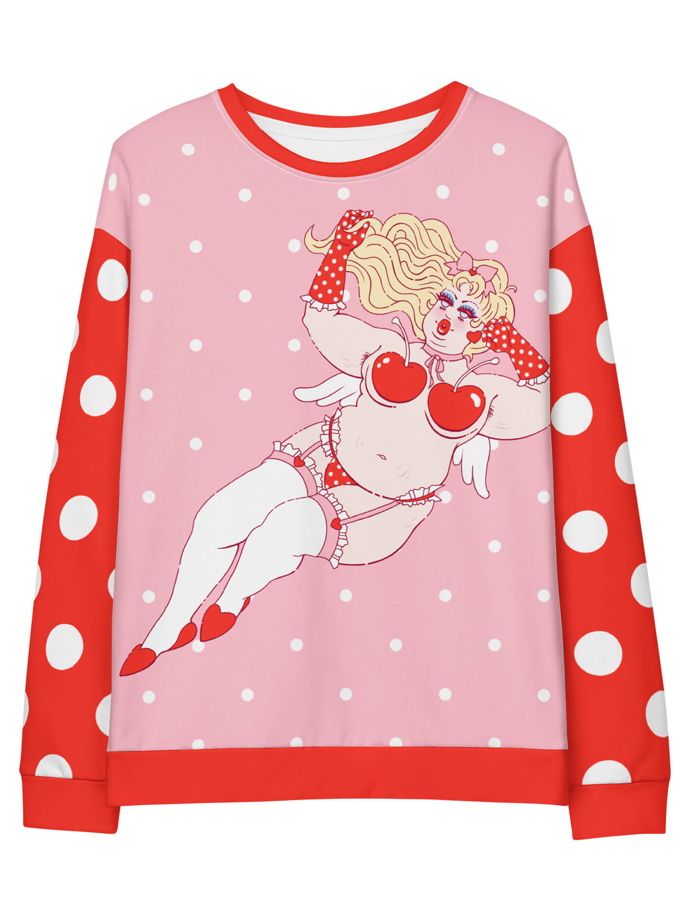 Plus size Valentine polka dot sweater.