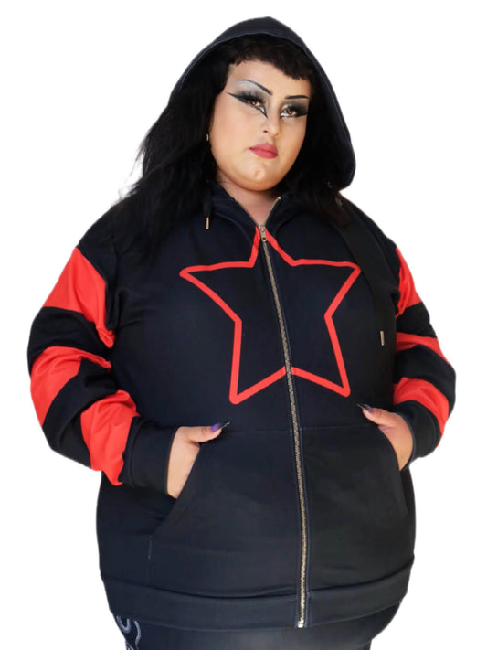 Plus size y2k emo hoodie.