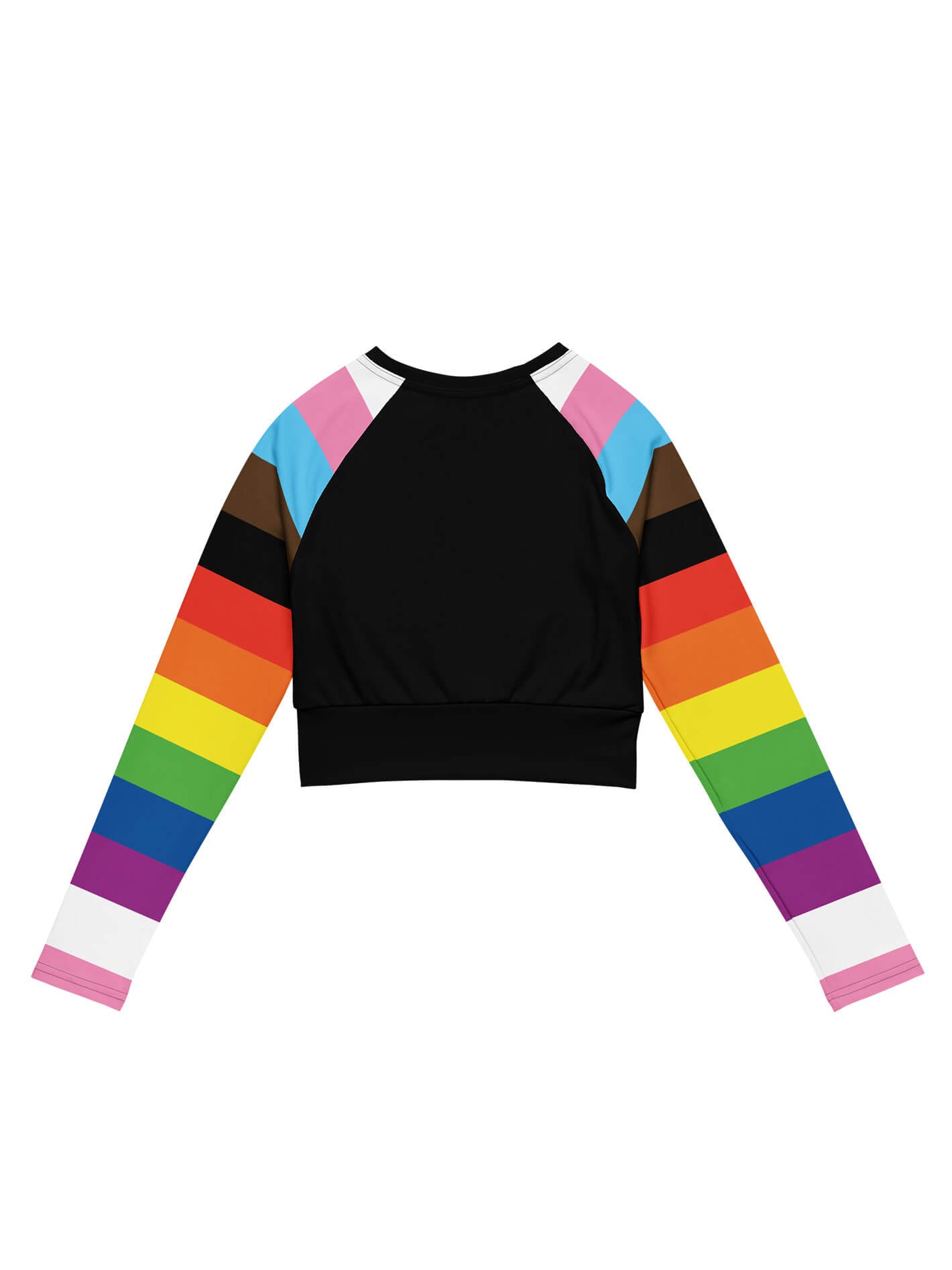 Progress pride flag plus size crop top.