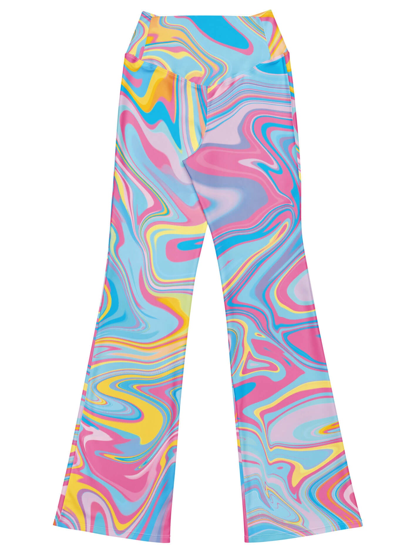 Psychedelic plus size trippy flare leggings.