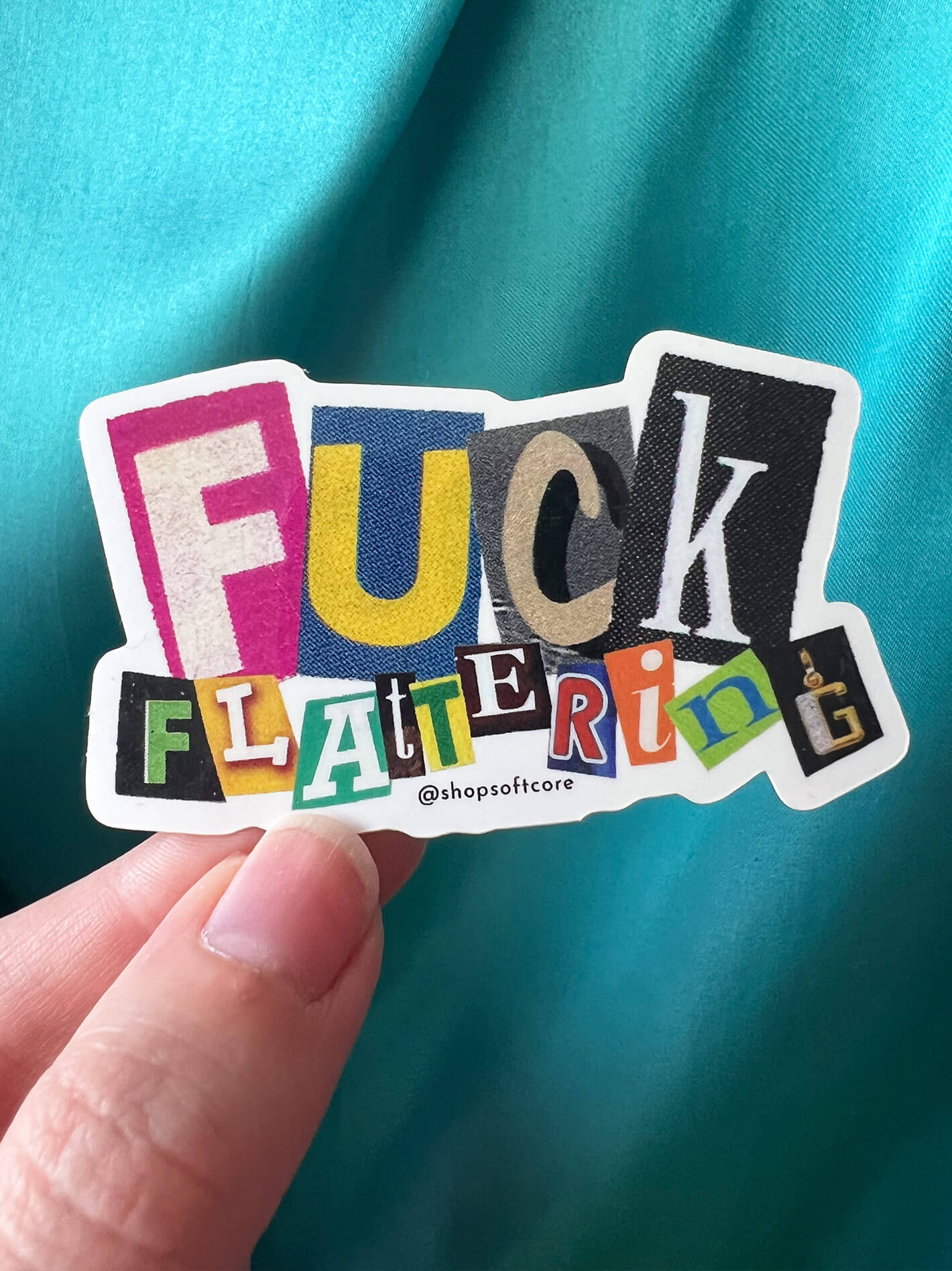 Punk body positive fuck flattering sticker.