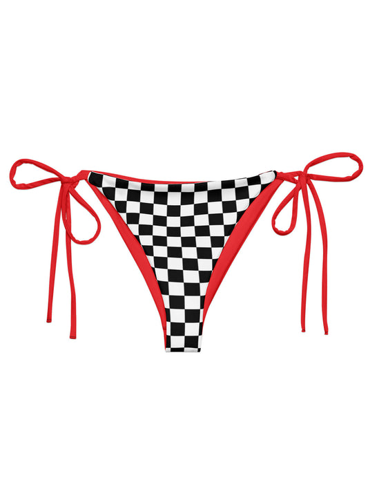 Red and checker plus size bikini bottom.