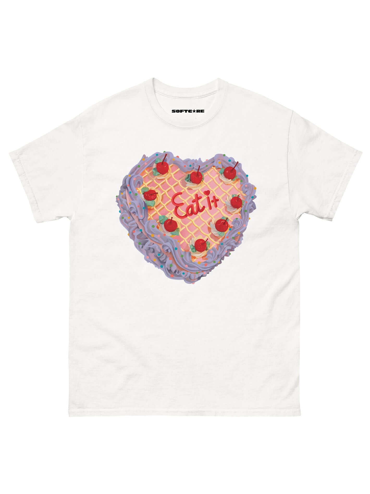 Retro pastel kitsch cake plus size graphic tee.