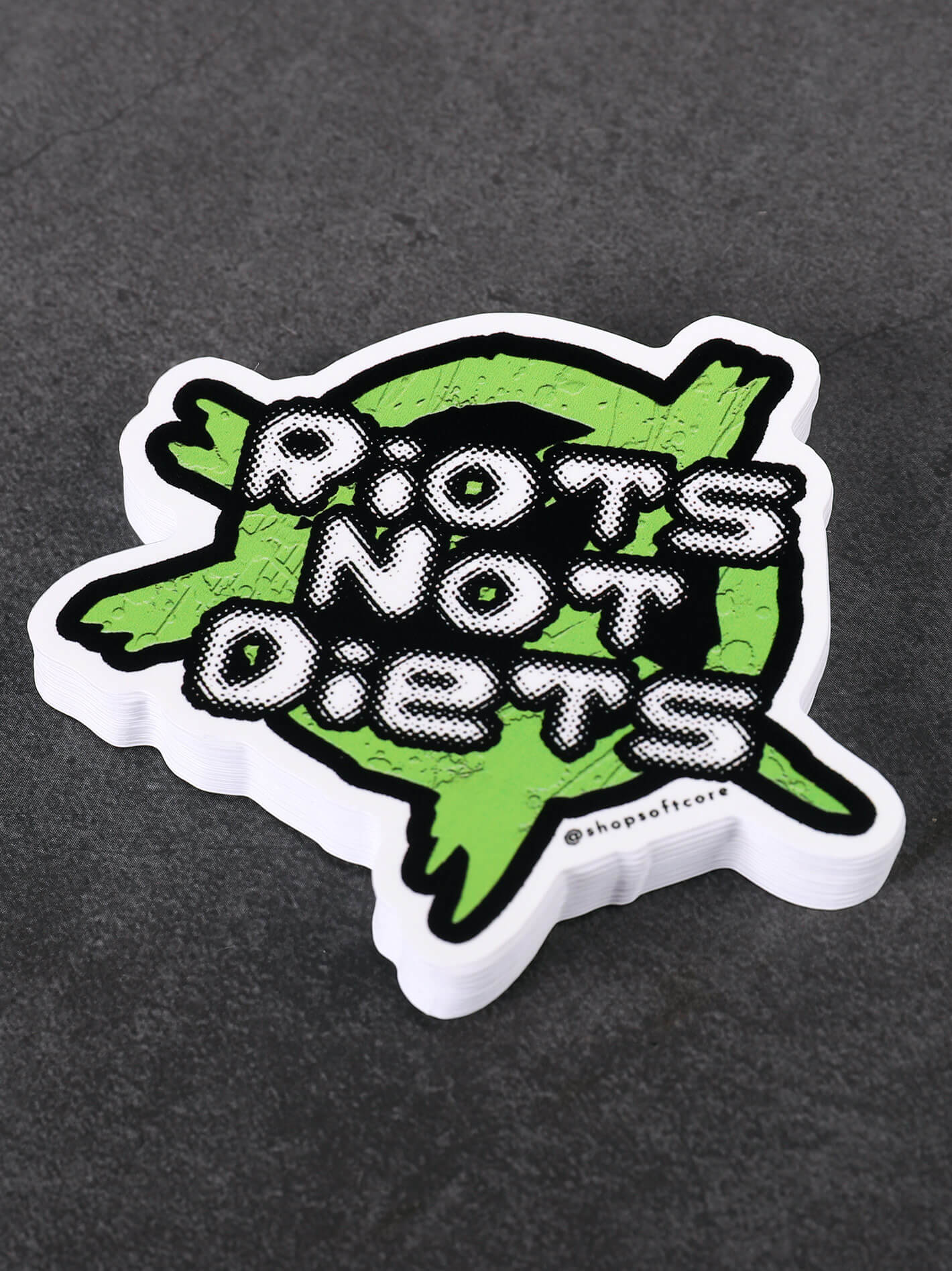 Riots not diets punk body positive sticker.