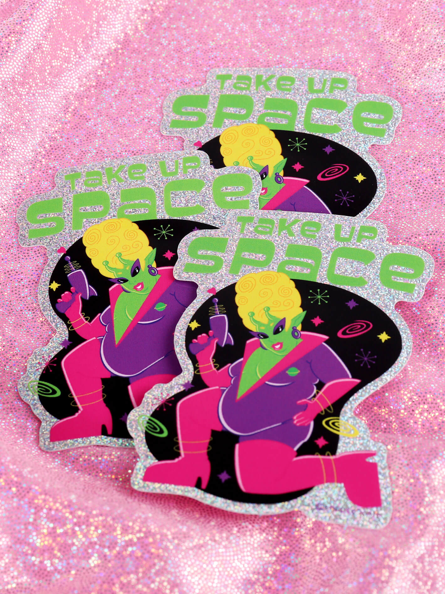 Sci fi fat positive sticker.