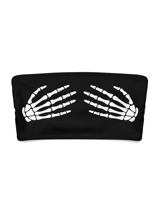 Skeleton hands Halloween plus size bikini.
