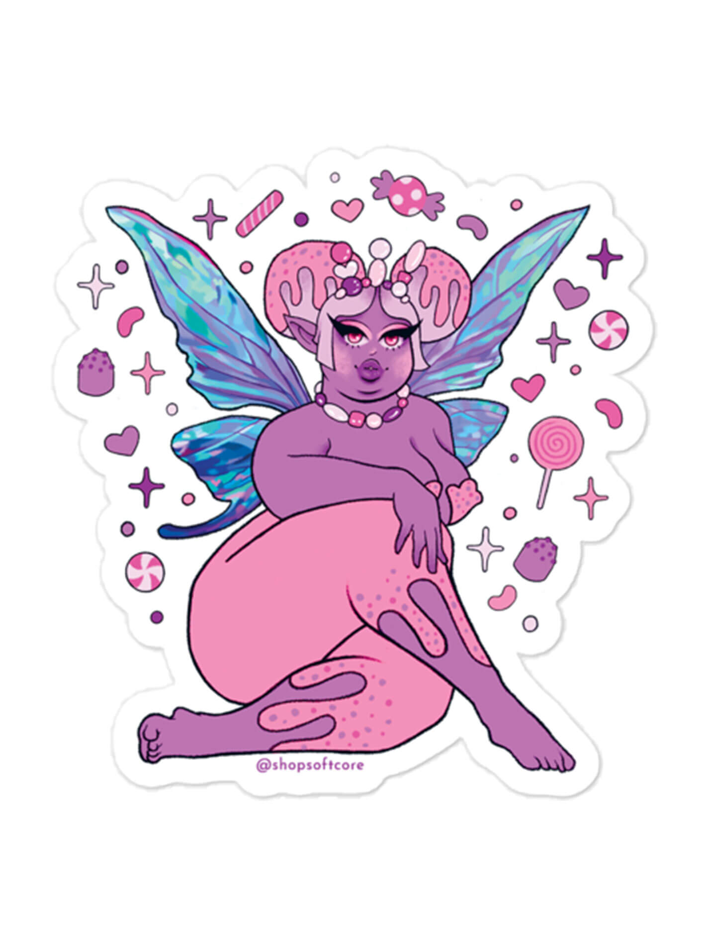 Sugar plum fairy body positive sticker.