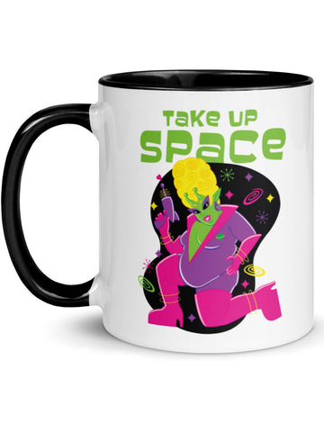 Take Up Space plus size alien babe mug.