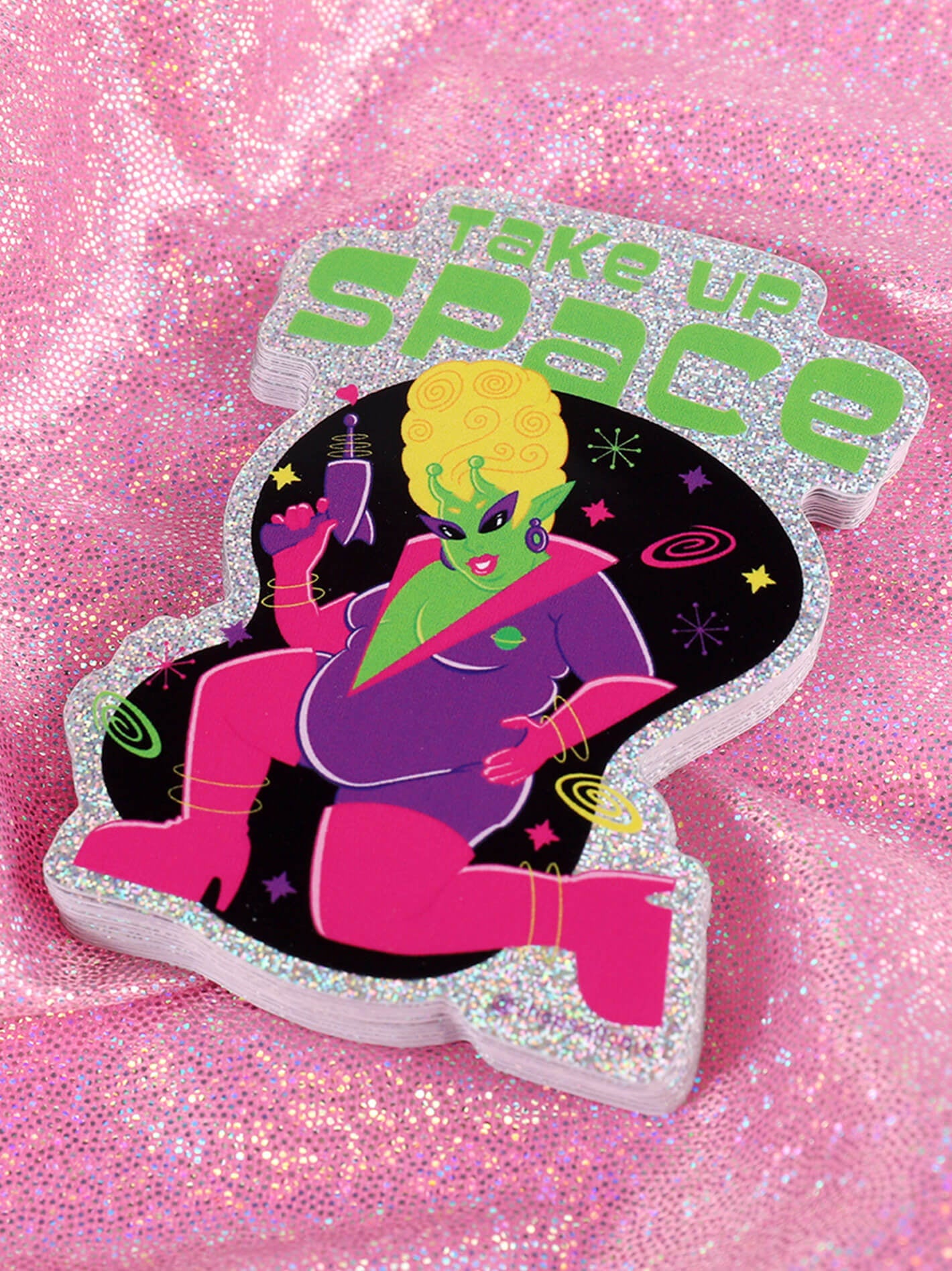 Take up space plus size alien sticker.