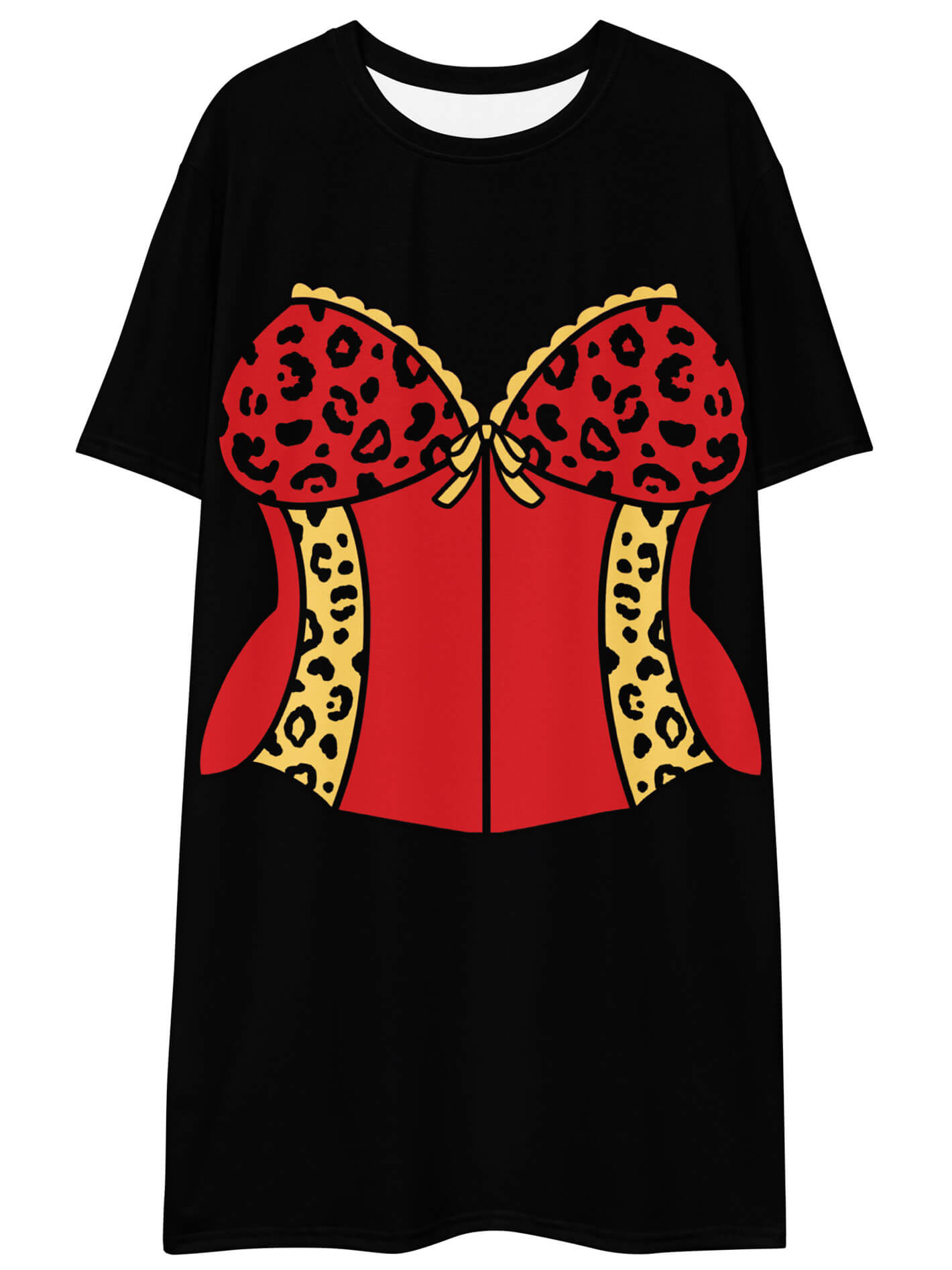 Trashy leopard corset illustrated dress.