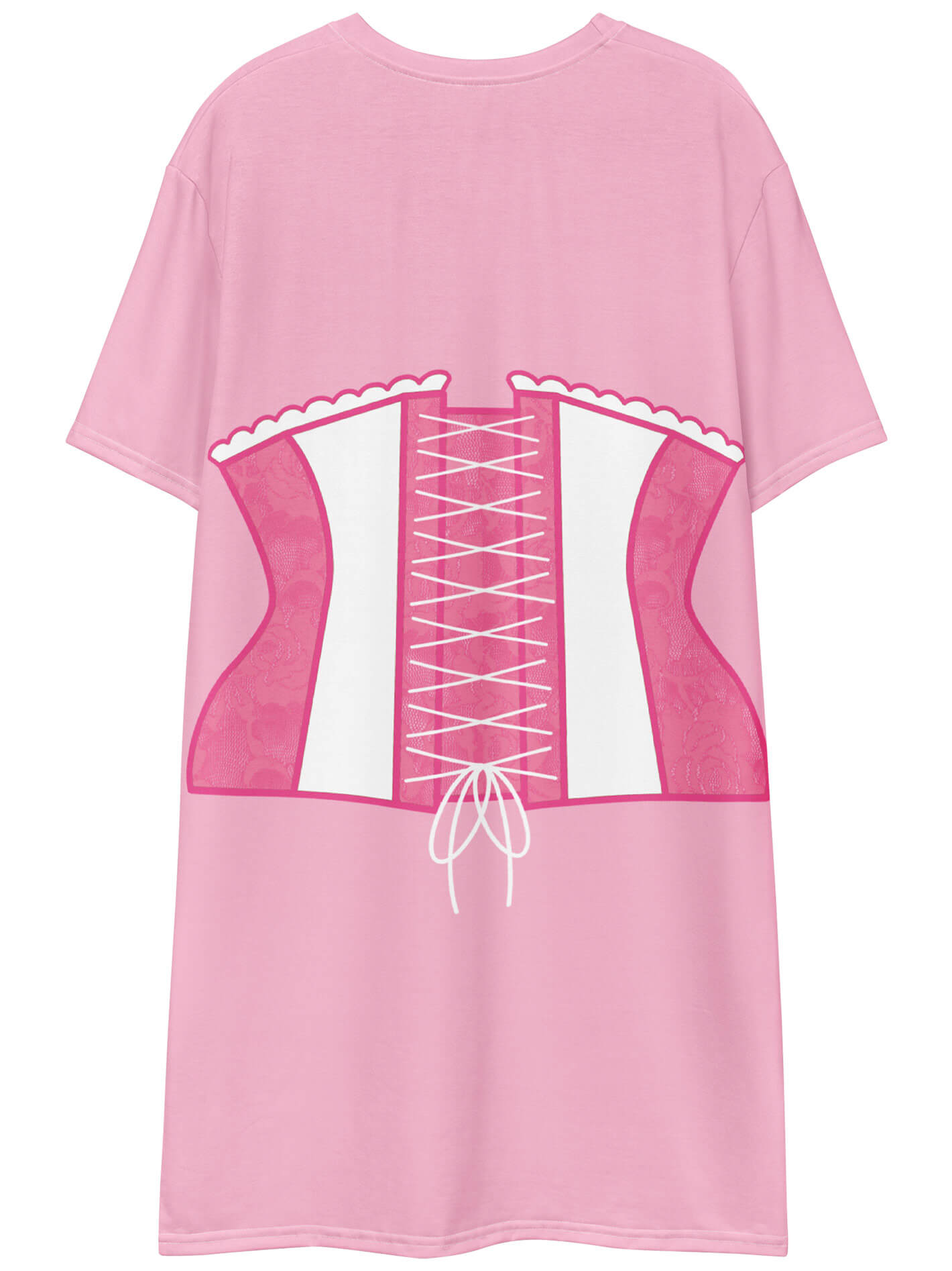 Trashy pink corset shirt dress.