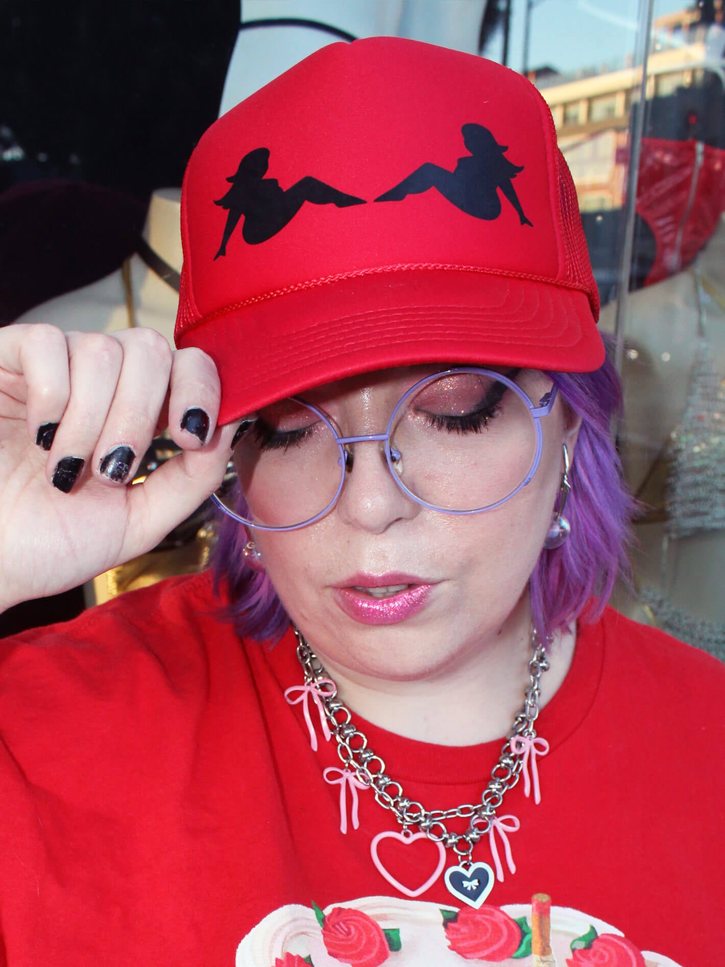 Trashy y2k plus size trucker hat.