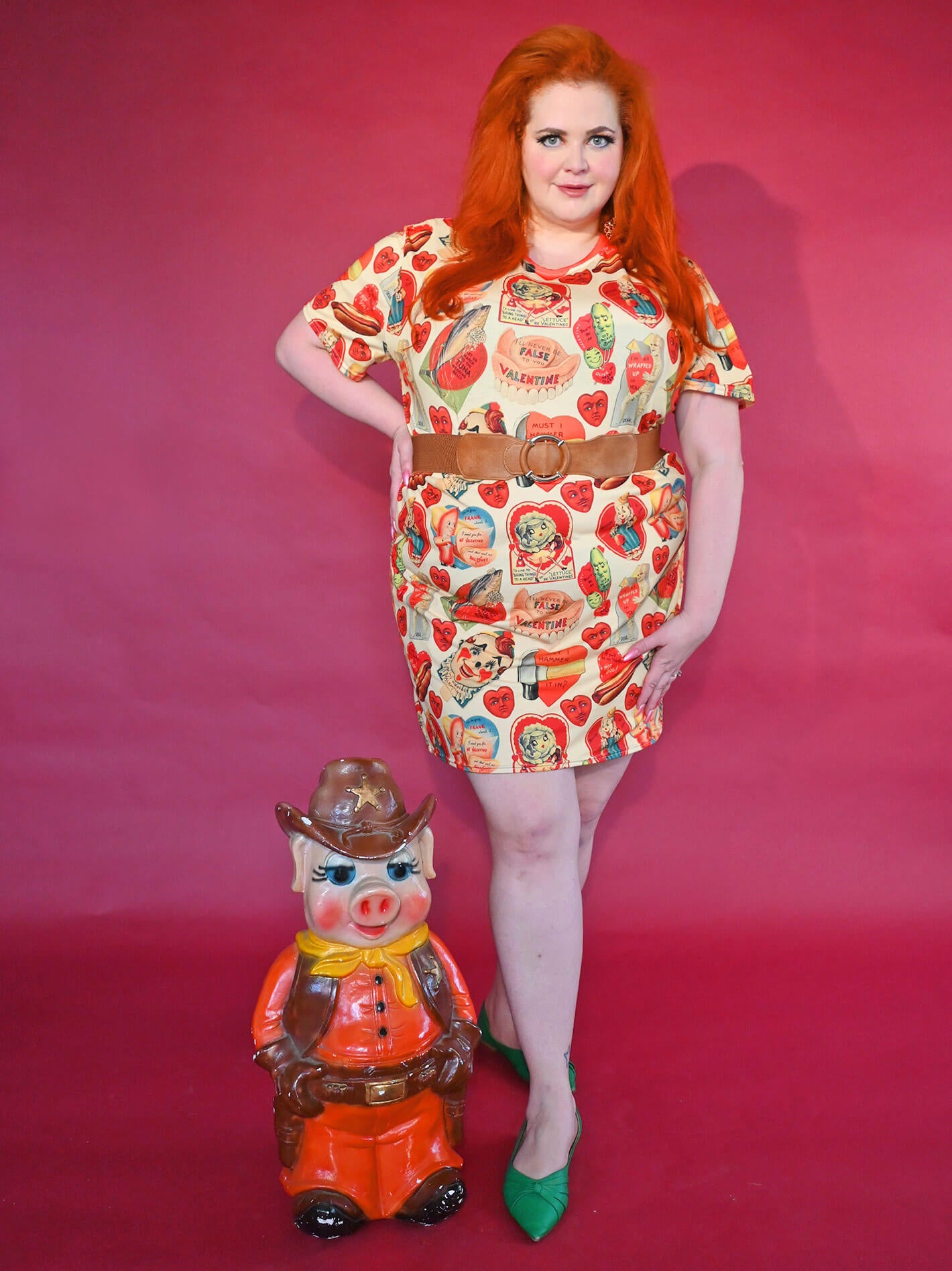 Valentine campy plus size t-shirt dress.