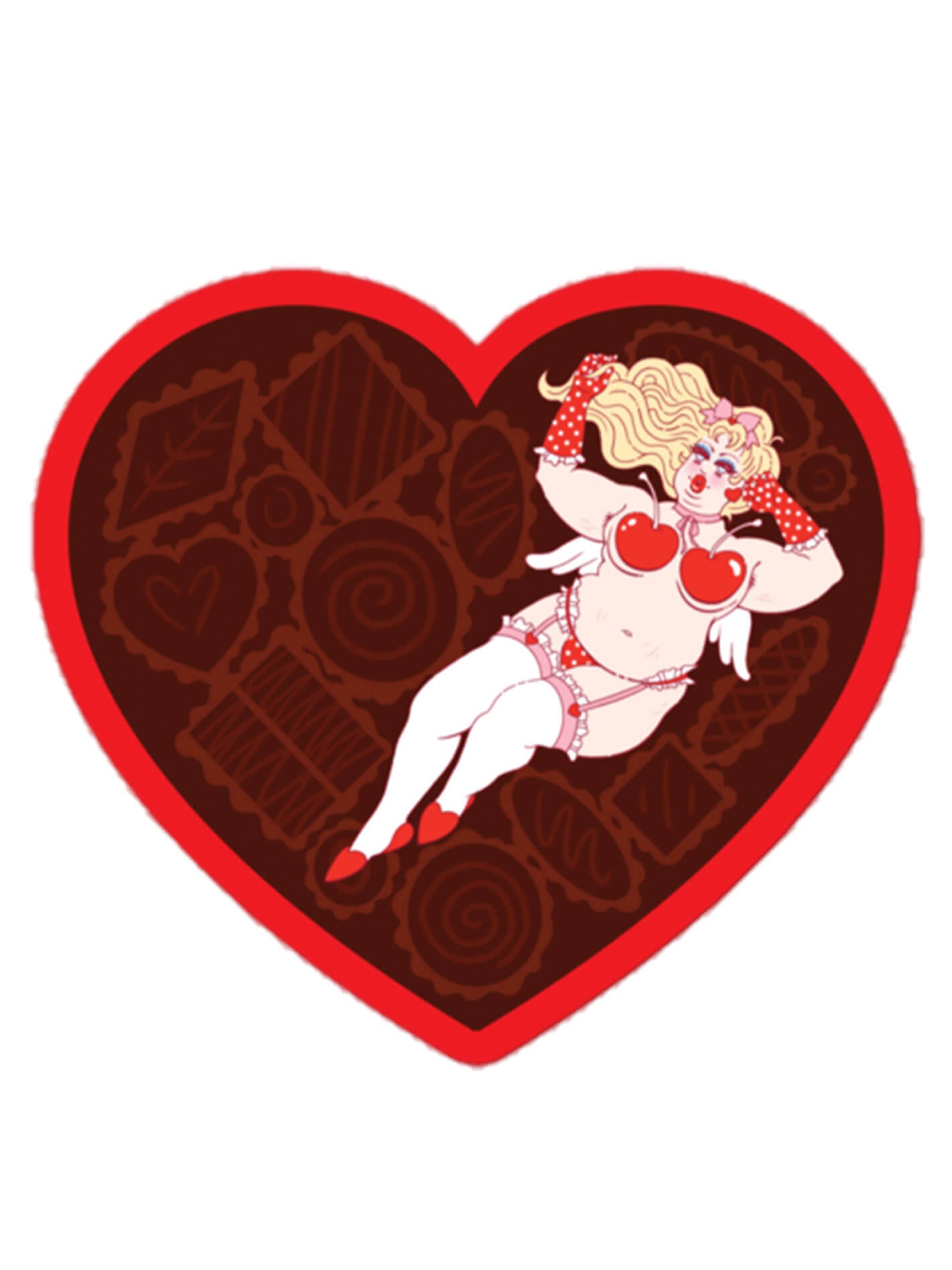 Valentine pinup plus size sticker.