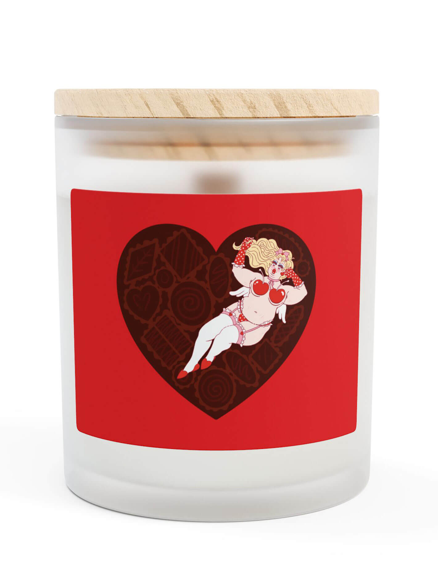 Vanilla scented plus size pinup candle.