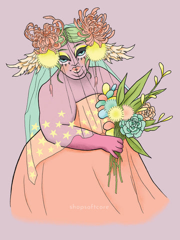 Virgo zodiac plus size art print.