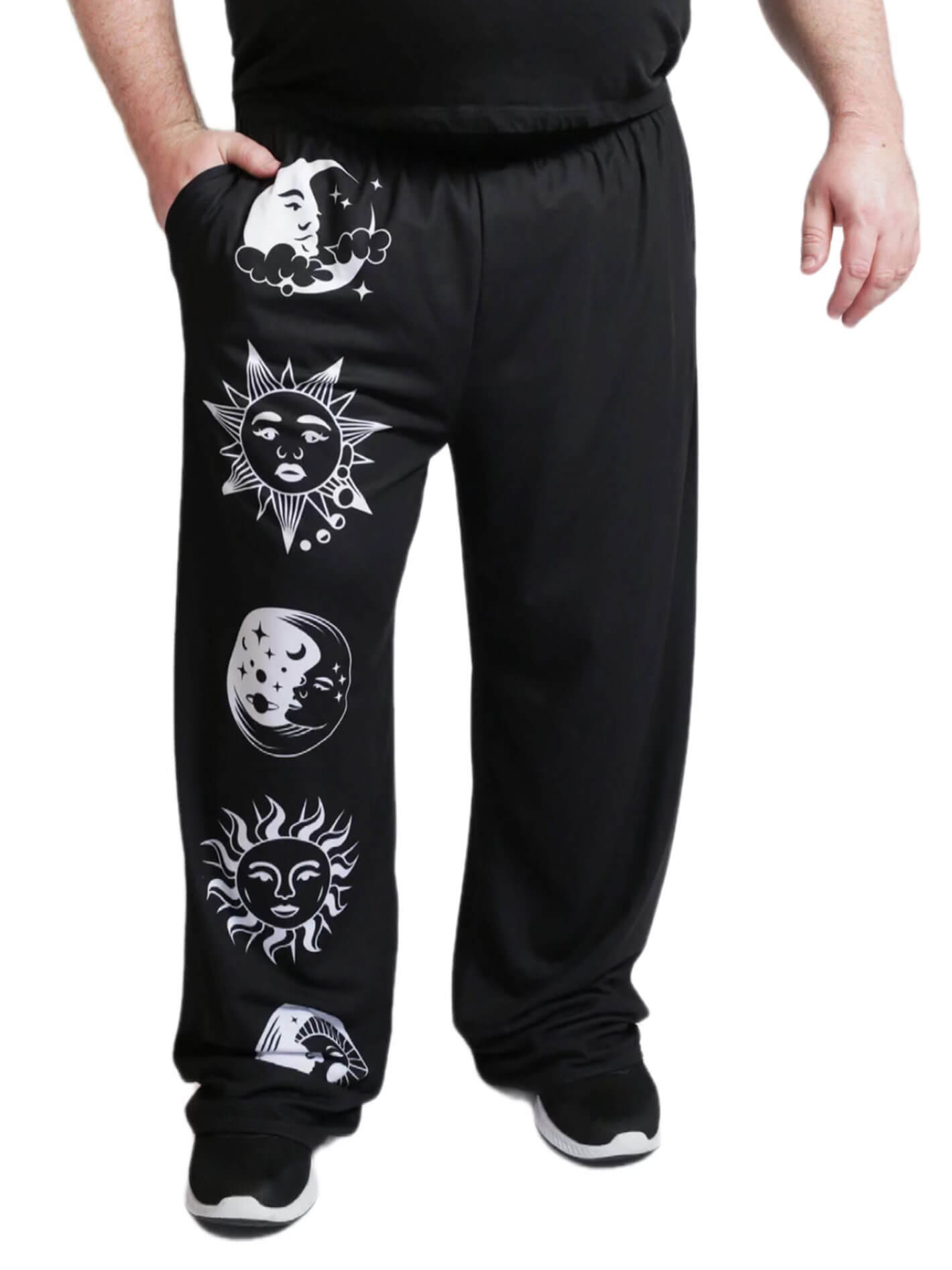 Witchy plus size sun and moon pants.