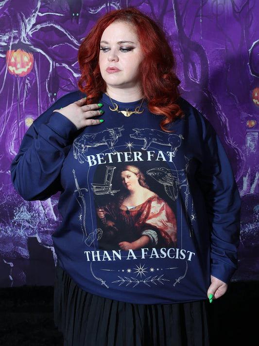 Anti fascist plus size fall sweatshirt.