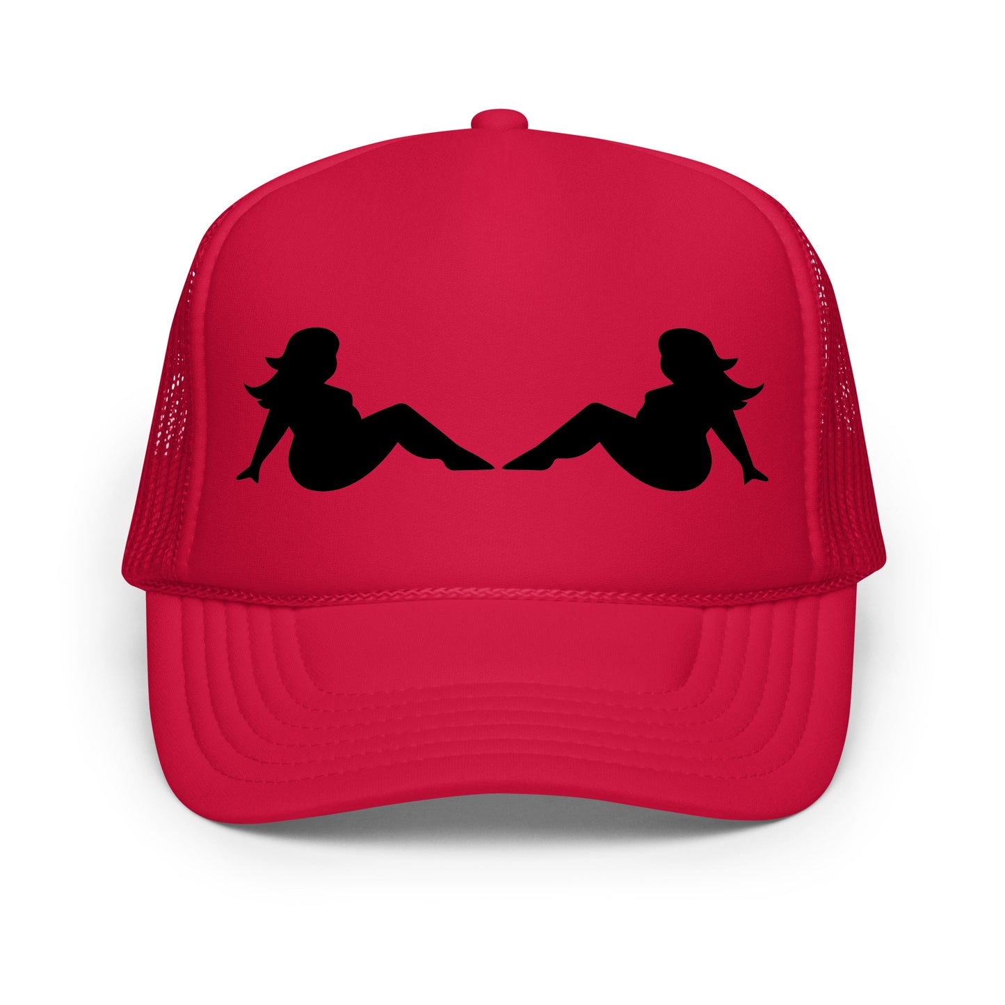 Red plus size pinup trucker hat.