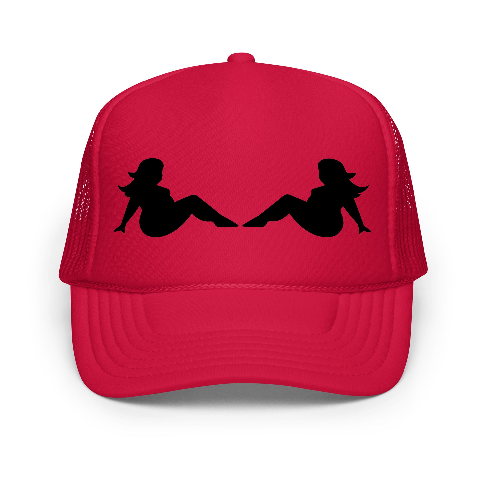 Red plus size pinup trucker hat.