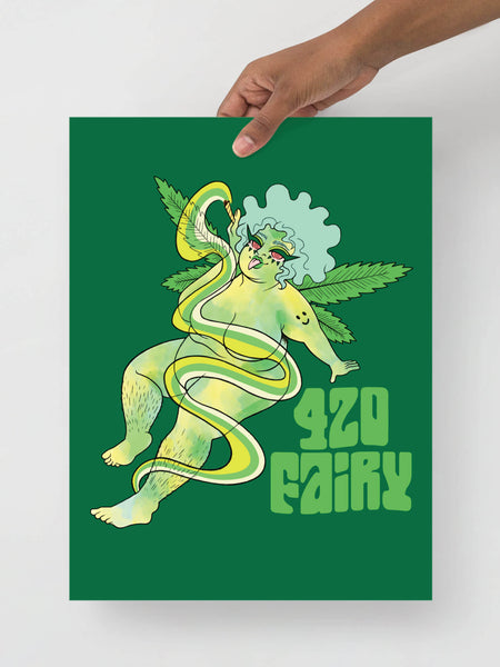420 fairy plus size art print.