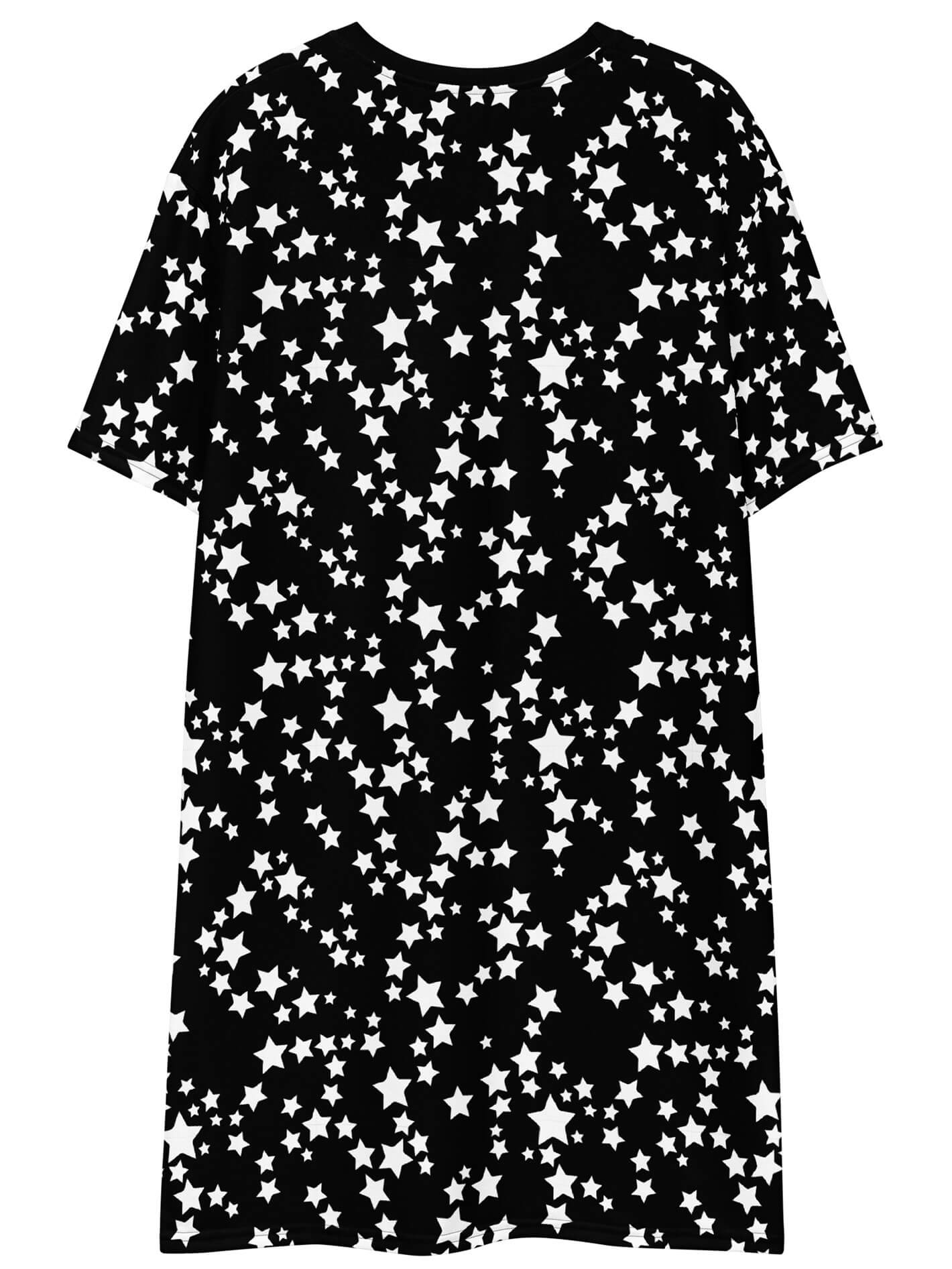 Black and white star print plus size dress.