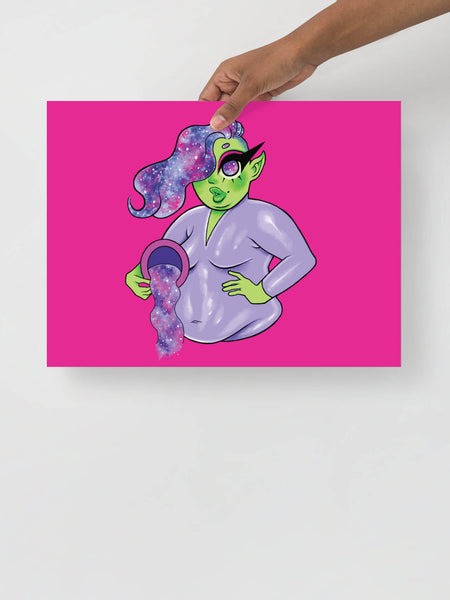Aquarius zodiac art print.