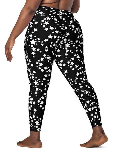 Black and white stardust plus size leggings.