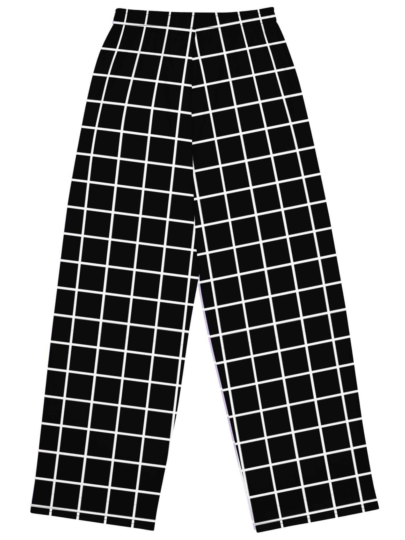 Black grid vaporwave plus size pants.