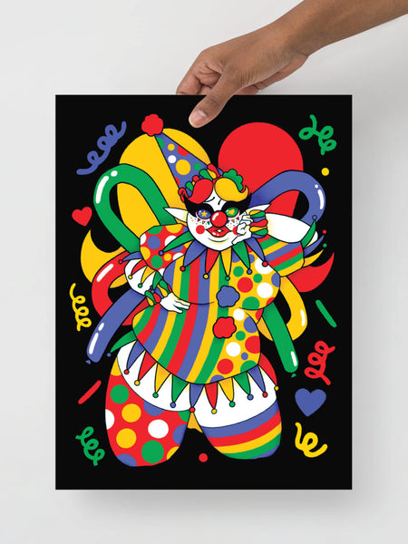 Clowncore fairy art print.